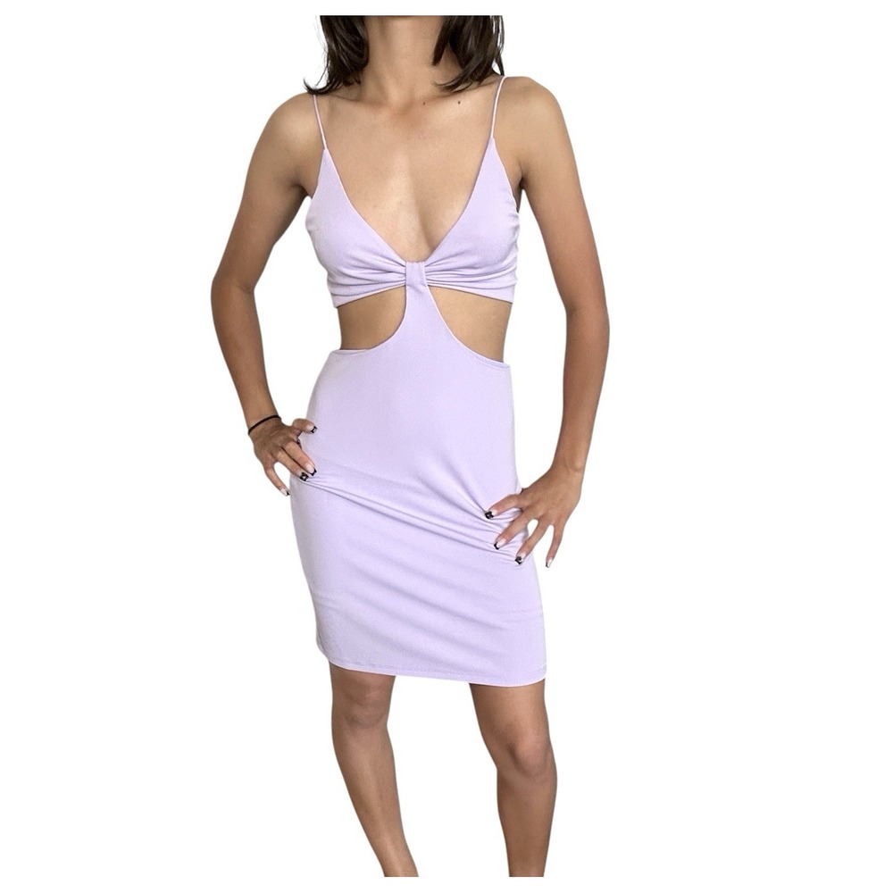 Alice + Olivia Havana Babydoll Cutout Dress Sz‎ 4 Going Out Mini Cocktail Purple